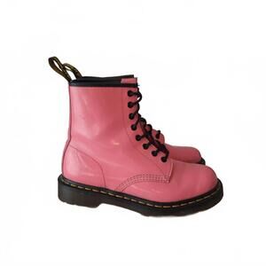 Dr. Martens 1460 Pink Patent Leather Lace Up Boots Size 7